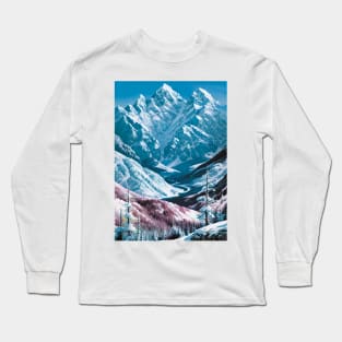 Pink Spring Trees Sneaking Through the Frost Long Sleeve T-Shirt